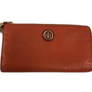 Tory Burch Wallet Purse Leather Organizer Orange
